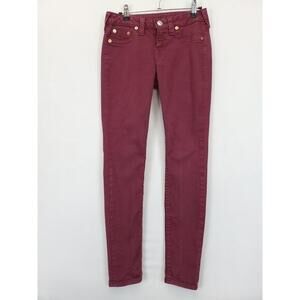 True Religion‎ Jeans Women 27 Burgundy Hi Rise Legging Stretch Skinny USA Made